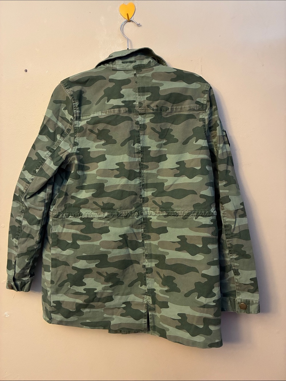 Justice Girls' Camouflage Utility Jacket with Heart Patch - Green - Picture 2 of 2
